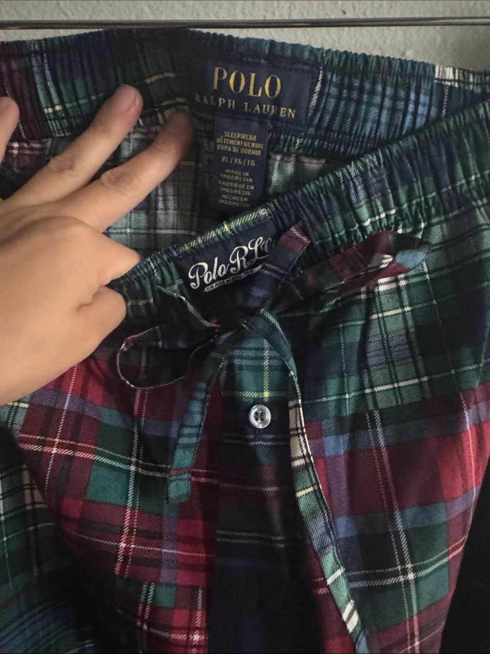 Polo by Ralph Lauren Men's Red, Green & Blue Plaid Lounge Pants